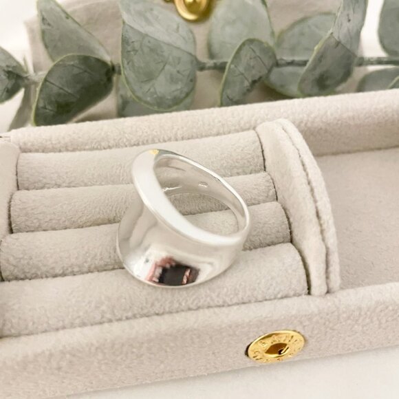 925 Sterling Silver Chunky Silver Ring Thick Wide Ring Band Statement Ring - Picture 5 of 7